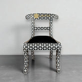 Mother Of Pearl Inlay Star Design Chair Black